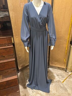 Baltic Born Slate Blue Wrap Maxi Dress
